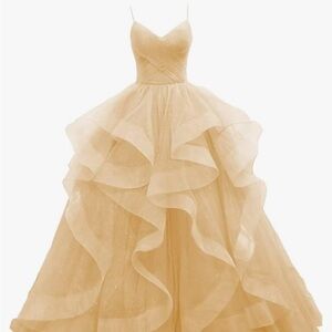 Vestido para fiesta color dorado Sz L